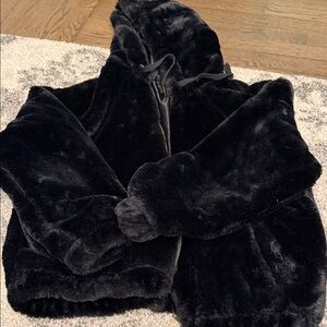 Time and Tru Black Fleece Bomber Jacket